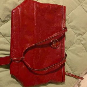 Coach Signature patent leather tote bag
